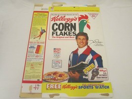 Empty Cereal Box 1991 KELLOGG&#39;S Corn Flakes DAN JANSEN Olympics 24 oz [Z... - $14.42