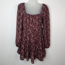 Altard State Womens Octavia Dress Size Small Burgundy Floral Square Neck... - £20.67 GBP