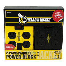 Yellow Jacket Southwire 4 Outlet Power Block + 2 USB Ports (2 pk.) - £23.59 GBP