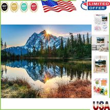 Complete Paint by Number Kit - 16x20 Mountain Scene for Adults and Teens - $18.52 CAD