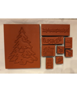 Lot 9 Foam Back Rubber Stamps Mixed Merry Christmas Tree Gift Angel Orna... - £9.15 GBP