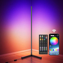 63" Corner Floor Lamp, RGB with Remote & App Control, Dimmable Gaming Office Den - £31.96 GBP