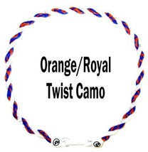 Tornado Twist Boys Baseball Rope Energy Necklace 18&quot; 20&quot; Orange Blue Camo Gators - £7.08 GBP