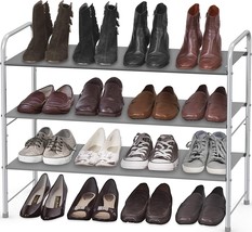 Simple Houseware 3-Tier Shoe Rack Storage Organizer, Grey - £25.51 GBP