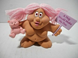 Russ Berrie Chubby Naked Troll "A Hug Would" Yarn Hair Figure 3" Plastic Humor  - $10.34
