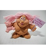 Russ Berrie Chubby Naked Troll &quot;A Hug Would&quot; Yarn Hair Figure 3&quot; Plastic... - £8.26 GBP