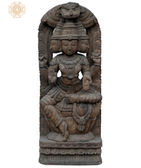36&quot;Large Lord Brahma Tri Mukhi | Wooden Statue| Lord Brahma | Home Decor - £1,194.52 GBP
