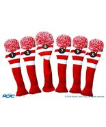 NEW 1 3 5 7 9 X Classic RED WHITE KNIT golf clubs pom Headcover Head cov... - $134.11 CAD