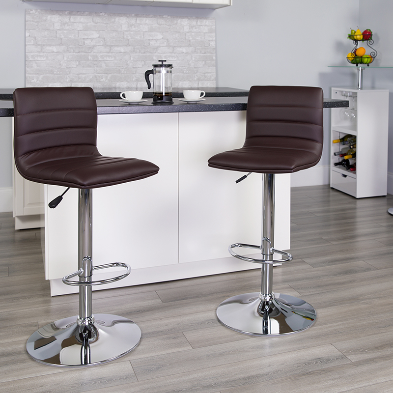 Brown Vinyl Barstool CH-92023-1-BRN-GG