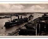 RPPC Ships Entering Suez Canal Port Said Egypt UNP Postcard M20 - $5.08