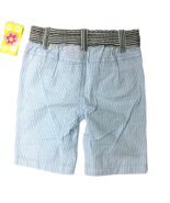 Vintage 90s Girls Striped Shorts Size 6X Blue Cotton Elastic Waist - NEW - $24.21 CAD