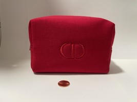 Dior Beauty Light Red Makeup Bag Pouch Dior Logo Travel case, New - $29.99