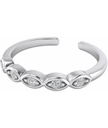 Half Eternity Toe Ring Round Cubic Zirconia Sterling Silver Womens Foot ... - £35.41 GBP