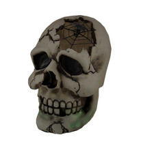 Zeckos Color Changing LED Lighted Cracked Skull with Web Statue - $21.39