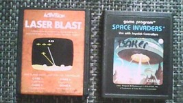 Lot of 2 Atari 2600 Video Games (Laser Blast, Space Invaders) - £10.26 GBP