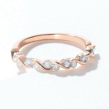 0.45 Ct Simulated Diamond Infinity Wedding Band Promise Ring in Rose Gold Plated - £76.42 GBP