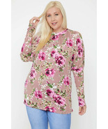 Women's Flattering Cutout Details Floral Print Top - $23.40