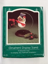 Hallmark Ornament Display Stand 1985 Wood Base 5-1/2&quot; High - £5.06 GBP