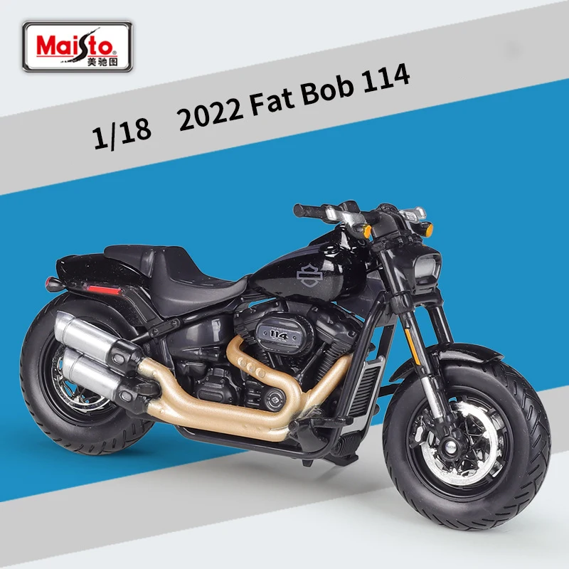 Maisto 1:18 Harley Davidson Fat Bob 114 2022 Motorcycle Model Collection... - $23.28