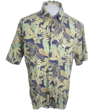 Pierre Cardin vtg Men Hawaiian camp shirt p2p 25 L aloha luau tropical floral - £17.13 GBP