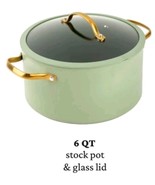 Thyme &amp; Table ~ GRANITE GREEN ~ 6 Quart ~ Stock Pot w/Lid ~ Nonstick ~ A... - €41,35 EUR