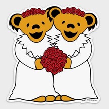 Grateful Dead 2 Brides Dancing Bears Wedding Bears Sticker  - $5.99