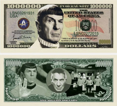 100 Pack Spock Star Trek Leonard Nimoy Collectible Funny Money Dollar Bills - £19.73 GBP