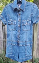 Hot Kiss Denim Romper Blue Jean Juniors Medium - £36.44 GBP