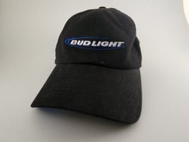 Vtg Bud Light Baseball Cap Black 2003 Official Product Anheuser Busch Strapback - £5.17 GBP