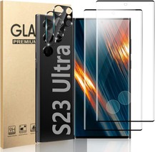 2 2 Pack Galaxy S23 Ultra Screen Protector Camera Lens Film 9H Tempered ... - £18.46 GBP
