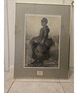 Turner Wall Accessory Art Print Van Gogh Peasant Woman Carrying Wheat Fr... - $198.00