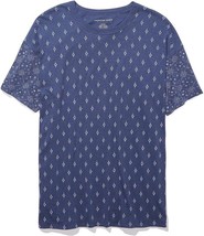 American Eagle Men&#39;s Crew Neck Blue Bandana Paisley T-Shirt Tee M NEW - £14.59 GBP