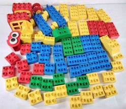 Lego Duplo 63 Assorted Piece Lot: Windows, Blocks, Cars, Rope, Eyes, Yellow - £12.07 GBP