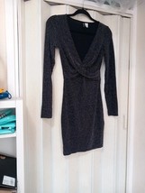 ladies evening black and silver glittery dress size 6 in very good condition - £9.60 GBP