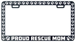 Chien Et Paw Prints Proud Rescue Mom Animal Drôle Assorties Licence Plaque Cadre - £4.97 GBP