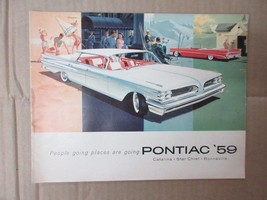 Vintage 1959 Pontiac Catalina Star Chief Bonneville Brochure Advertiseme... - £43.42 GBP
