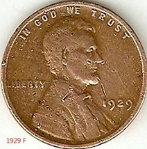 Lincoln Wheat Penny 1929 F - $2.50
