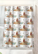 Thanksgiving Fall Golden Retriever Corgi Blue Pumpkin Fabric Shower Curtain - £22.94 GBP