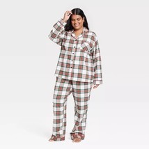 Wondershop Women&#39;s Holiday Tartan Plaid Flannel Christmas Pajama Set Size 3X - £32.07 GBP