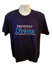 President Obama Our Moment is Now Adult Blue XL TShirt - £13.18 GBP