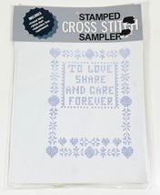 Vtg Bucilla Stamped Cross Stitch Sampler To Love &amp; Share - £7.70 GBP