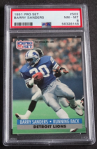 1991 Pro Set #502 Barry Sanders Detroit Lions Football Card PSA 8 NM-MT - $12.00