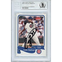 Carlos Zambrano Chicago Cubs Auto 2004 Fleer Baseball Autograph On-Card Beckett - $98.97