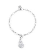 Precious Stars Silvertone Snowman 0.2ct Cubic Zirconia Holiday Charm Bra... - $522.43 MXN