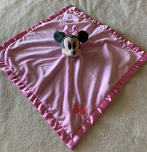 Disney Baby Girls Pink Minnie Mouse Fleece Satin Lovey Security Blanket Toy - £9.79 GBP