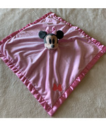 Disney Baby Girls Pink Minnie Mouse Fleece Satin Lovey Security Blanket Toy - $16.68 CAD