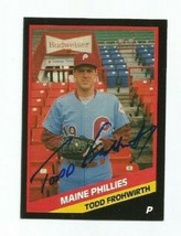 Todd Frohwirth (Maine Phillies) 1988 Cmc Minor League Autographed Card #10 - £14.51 GBP