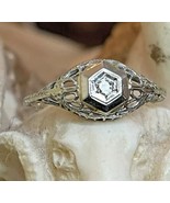 2Ct Art Deco Style Round Lab Created Diamond Women&#39;s Ring 14K White Gold... - $156.79