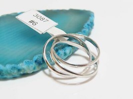 Sterling Silver 3 Band Ring - £15.93 GBP