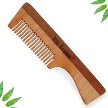 Organic Pure Neem Wood Comb with Handle, Brown - $11.20